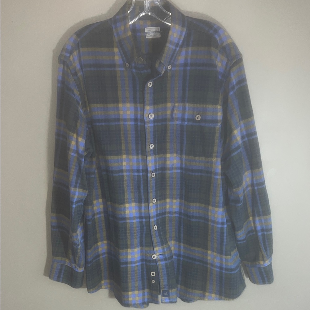 Southern Marsh Blue and Yellow Plaid Button-Down Shirt